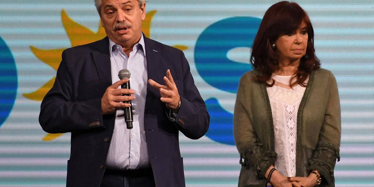 El presidente Alberto Fernández junto con su vicepresidenta Cristina Fernández de Kirchner.