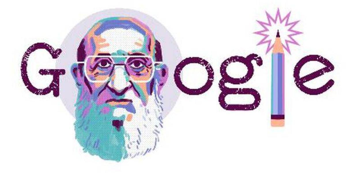 Google homenajeó Paulo Freire con un doodle (diseño especial que encabeza la página principal del buscador).