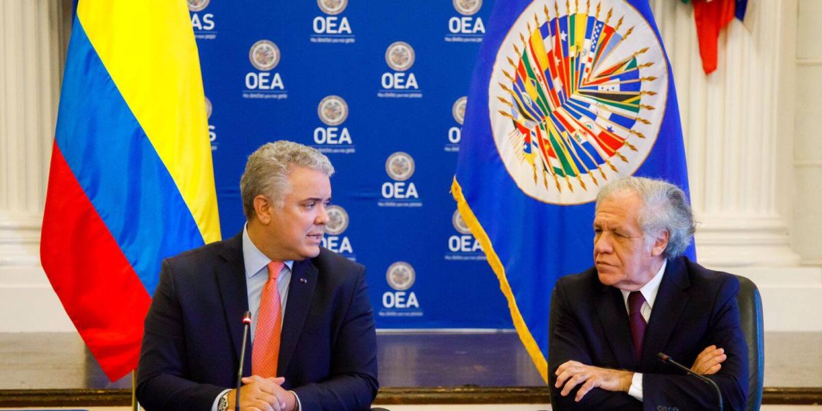 El presidente Iván Duque con el secretario de la OEA, Luis Almagro