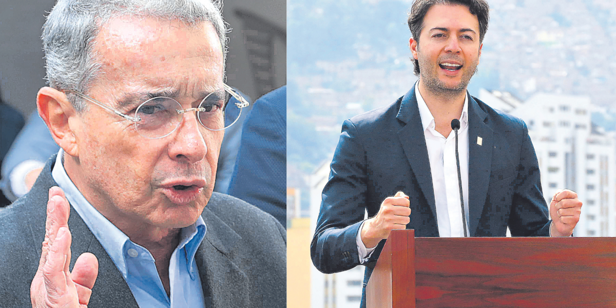 Expresidente Álvaro Uribe y el alcalde de Medellín Daniel Quintero