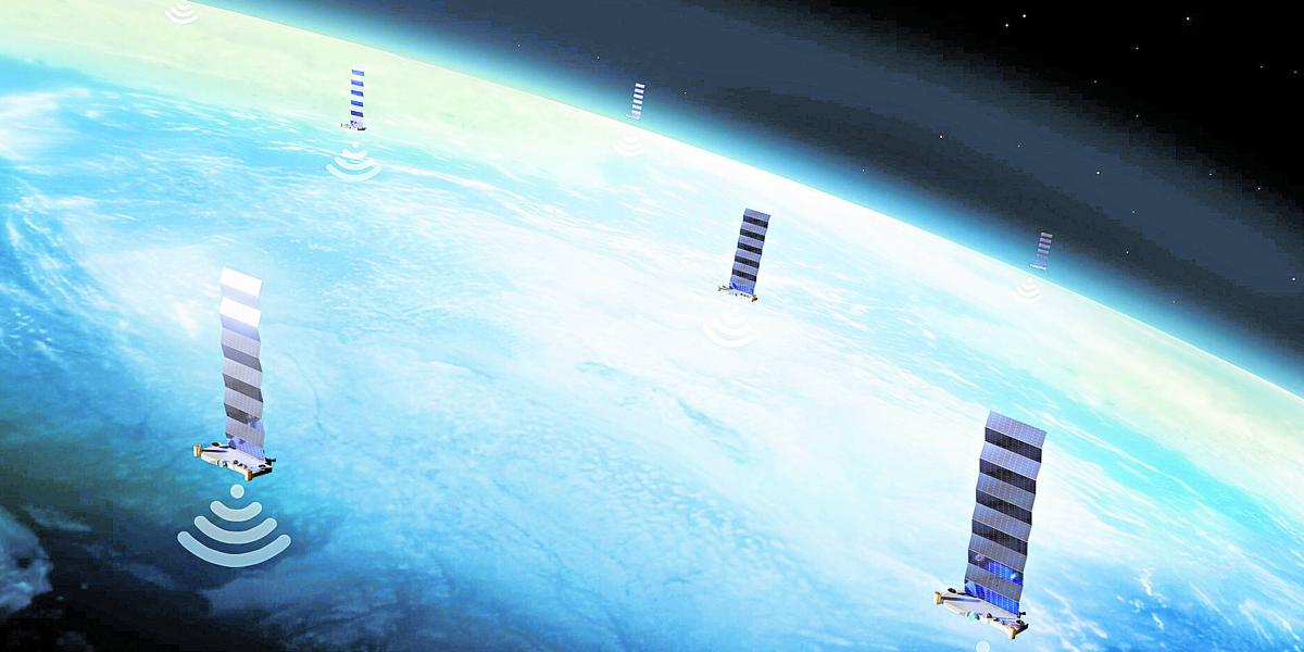 Esta es una ilustración de cómo se va a ver Starlink, la red se satélites que está instalando SpaceX en el espacio.