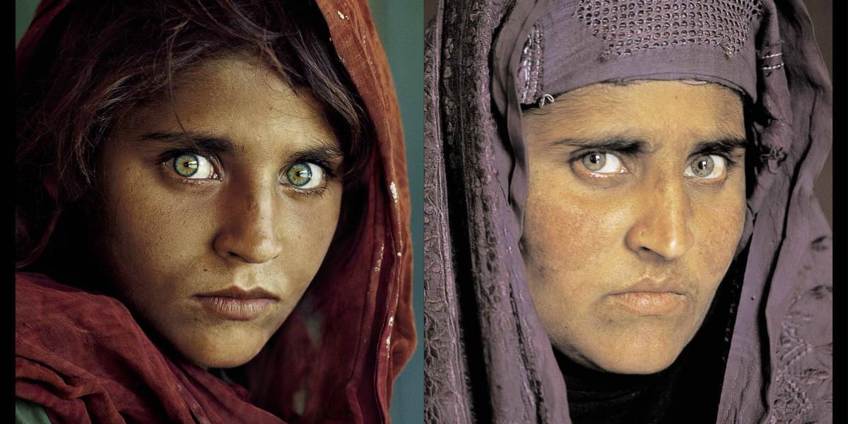 Saharbat Gula fue fotografiada por primera vez en 1984 y nuevamente en 2002, para la revista National Geographic.
