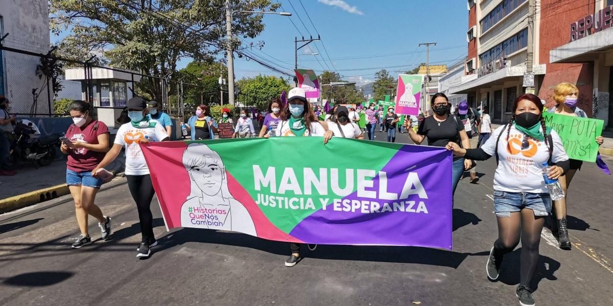 En marzo de 2020 se realizaron marchas y plantones en El Salvador por el caso de Manuela.