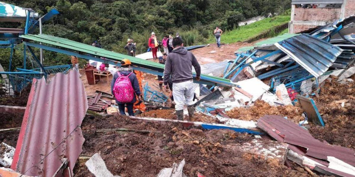 Este fue el derrumbe en zona rural de Mallama, en noviembre. Hubo por lo menos 14 muertos.