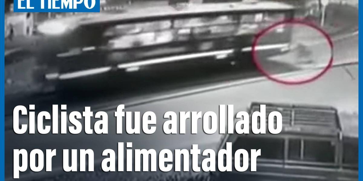 Ciclista sufre siniestro vial al ser arrollado por un alimentador en Bogotá