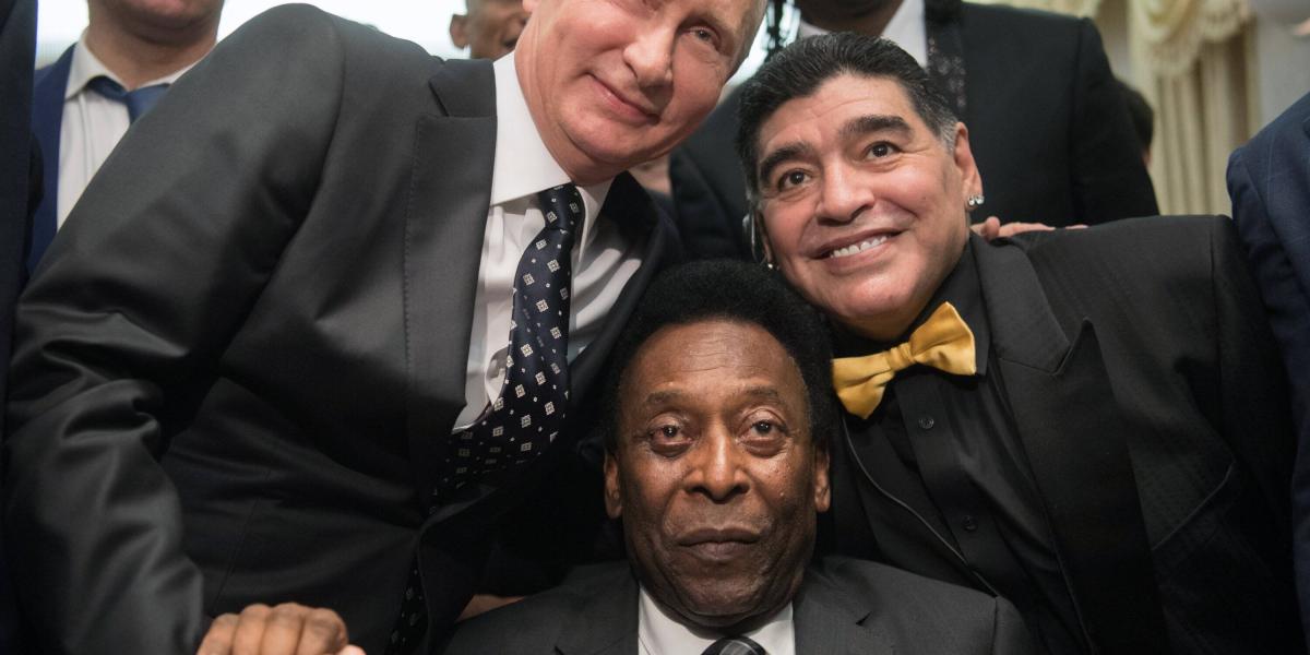 Diego Maradona, Vladimir Putin y Pelé