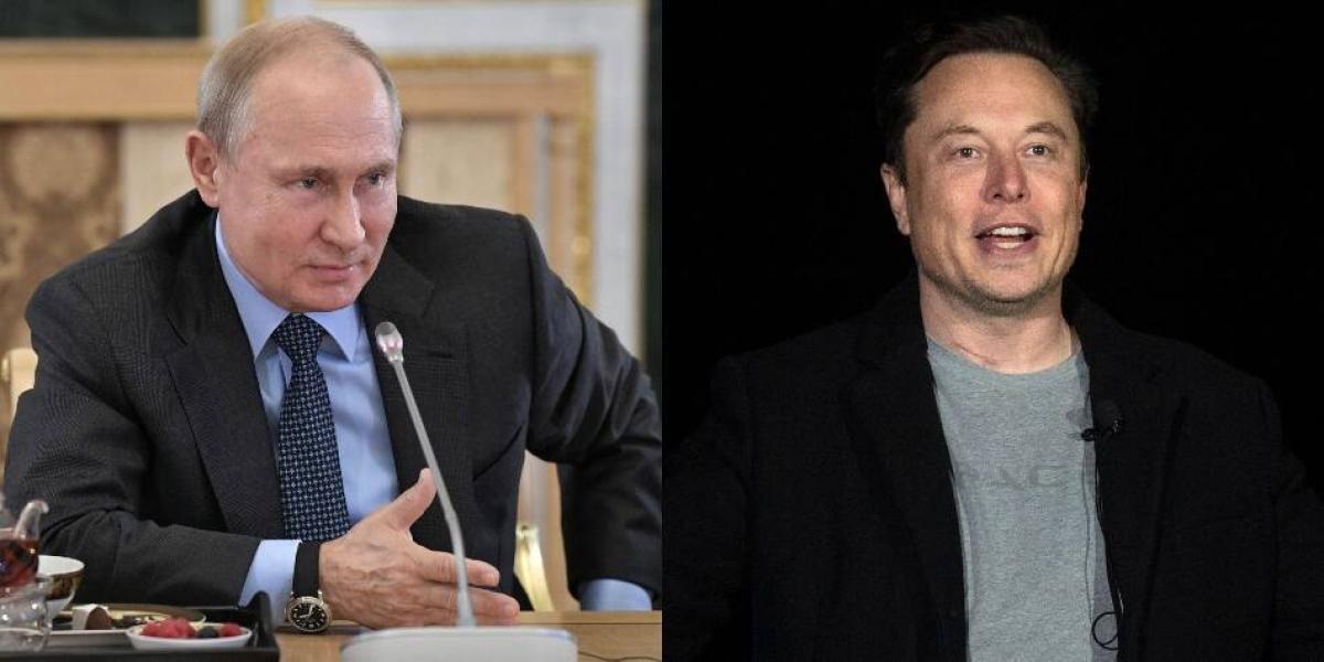 Vladimir Putin, presidente de Rusia, y Elon Musk, empresario sudafricano.