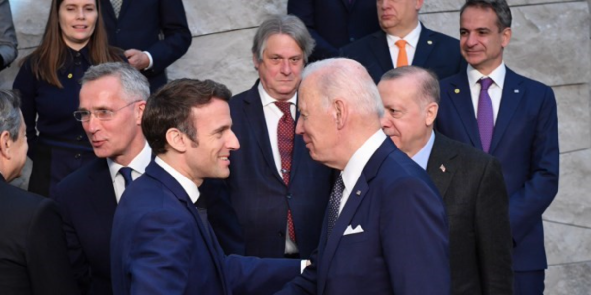 El presidente de EE. UU., Joe Biden, y el presidente de Francia, Emmanuel Macron.