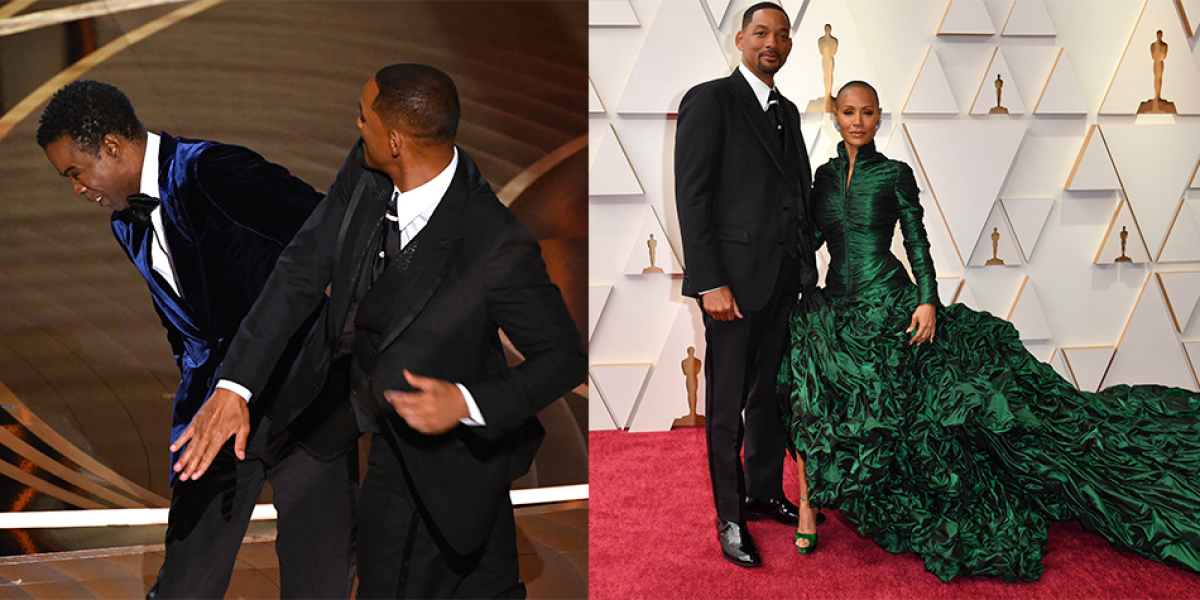 Will Smith y su esposa, Jada Pinkett, durante los premios Oscar.