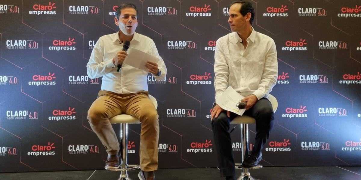 El presidente de Claro Colombia, Carlos Zenteno y Jaime Galviz Presidente de Microsoft Colombia