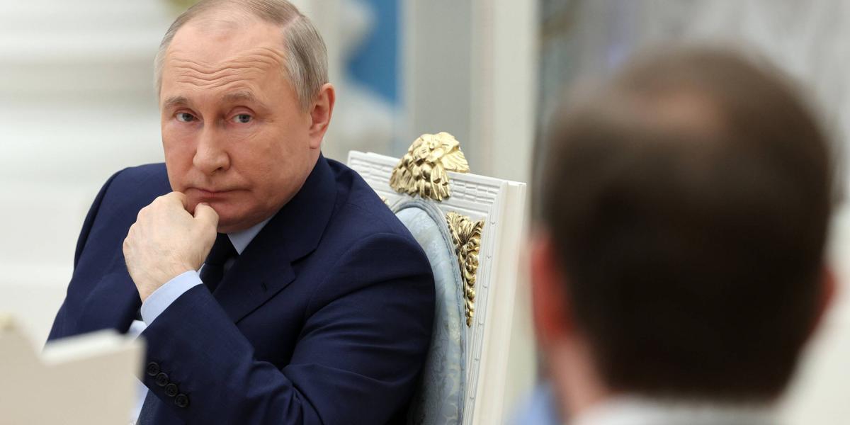 Vladimir Putin, presidente de Rusia, durante encuentro en el Kremlin.
