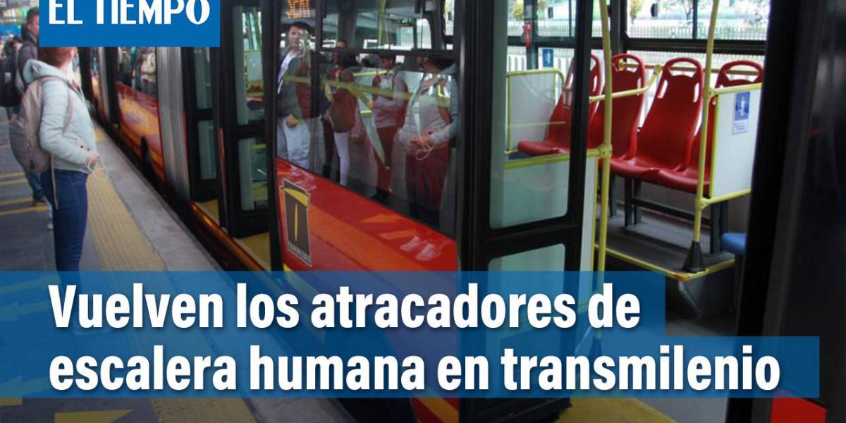 Reaparecieron los delincuentes que atracan bajo la modalidad de escalera humana a pasajeros de TransMilenio... En esta oportunidad la víctima fue una mujer que se movilizaba en un bus artículado por la Avenida ciudad de Cali sector de Patio Bonito.