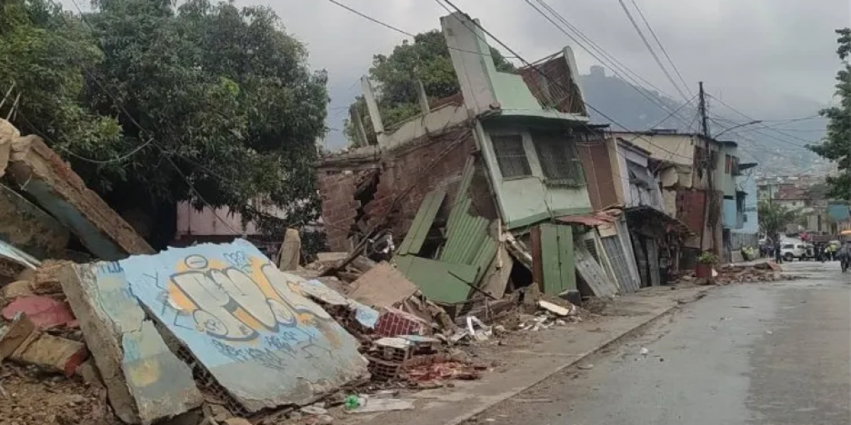 Algunas casas se desplomaron debido a las fuertes lluvias
