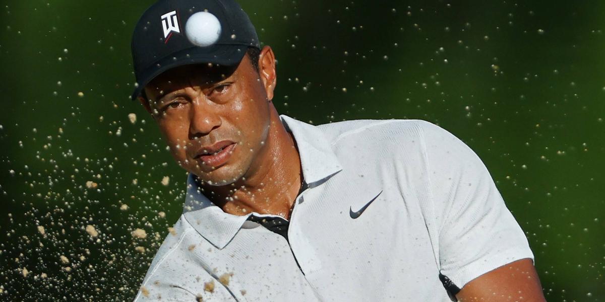Tiger Woods, en ronda de práctica en el PGA Championship.