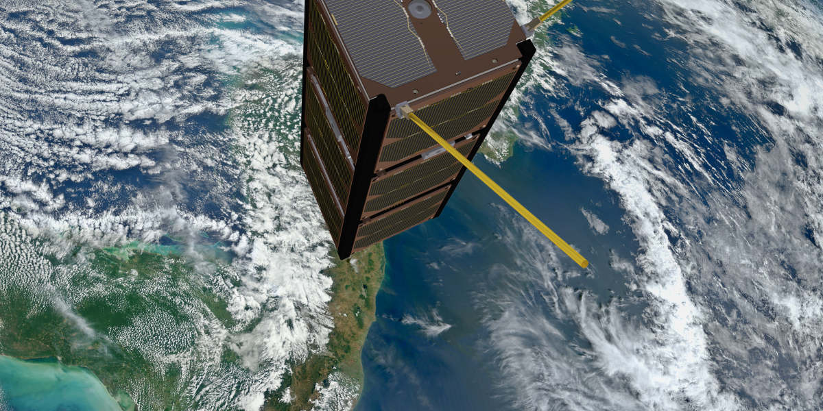 Imagen en órbita del primer satélite lanzado, se estima que se ubica a 490 kilómetros de altura sobre la Tierra