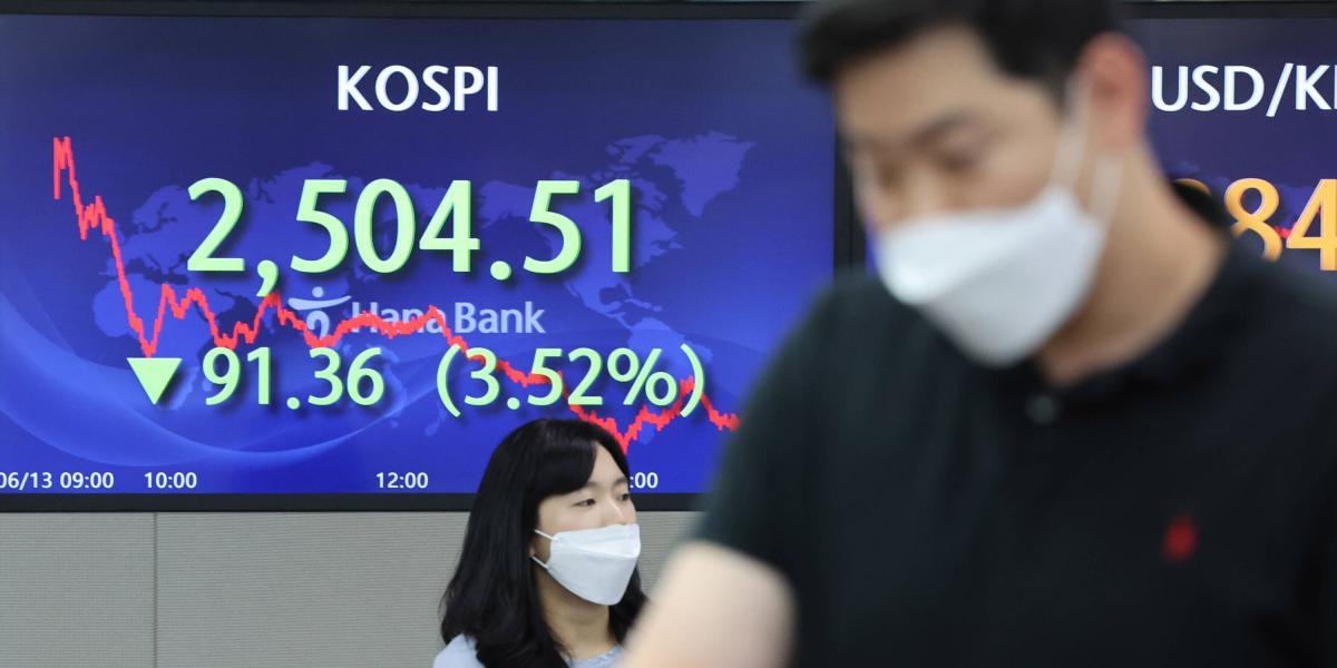 Las acciones de Corea del Sur cayeron a un mínimo de 19 meses.