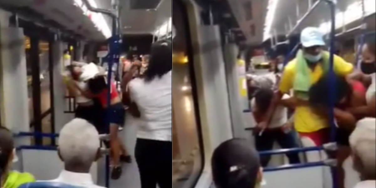 Video viral de la pelea entre dos mujeres en un bus en Cartagena.