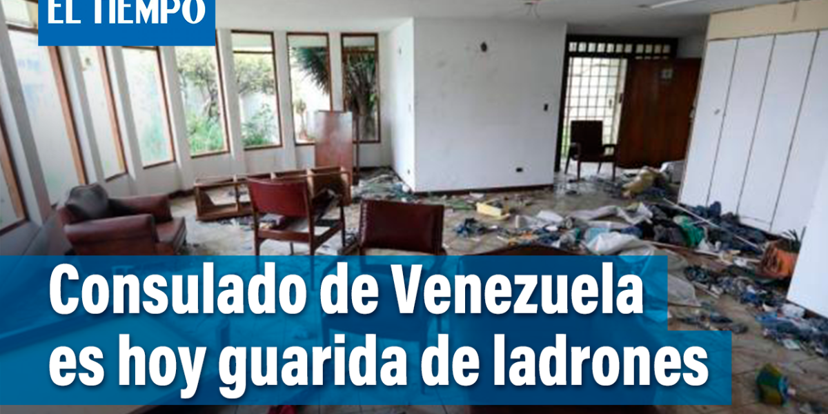 Estuvimos en lo que era el consulado de Venezuela, en Bogotá, y lo encontramos sin ventanas, sin puertas, y cubierto de maleza. Los vecinos aseguran que desde hace tres años, las instalaciones se han convertido en una guarida para ladrones.