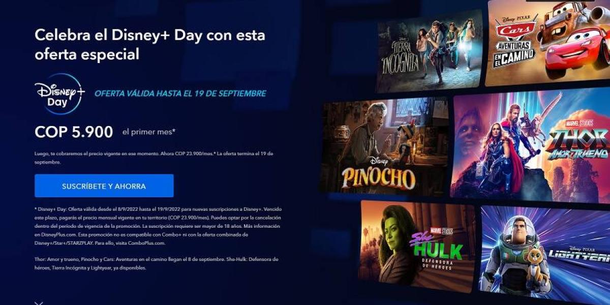 Captura de la oferta especial del Disney day