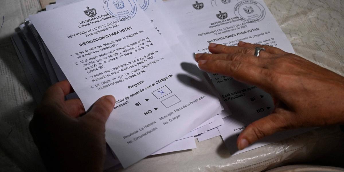 Votos del referendo sobre el Código de las Familias, en Cuba.