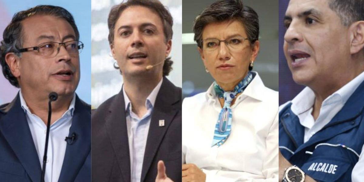 Gustavo Petro, Daniel Quintero, Claudia López y Jorge Iván Ospina.