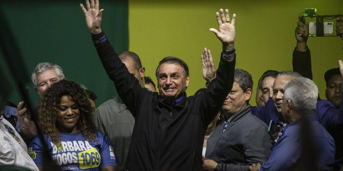 Jair Bolsonaro en un acto de campaña presidencial en Brasil.