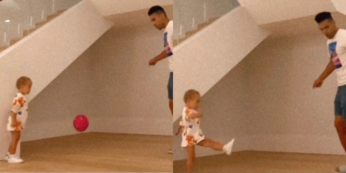Falcao emociona a sus seguidores en redes jugando futbol con su hijo