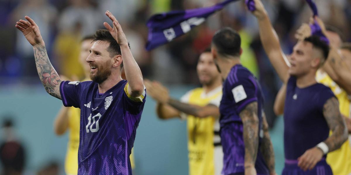 Lionel Messi celebra el paso a octavos de final.
