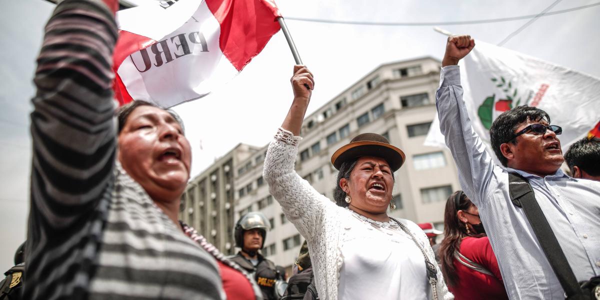 Protestas en Perú tras la destitución de Castillo.