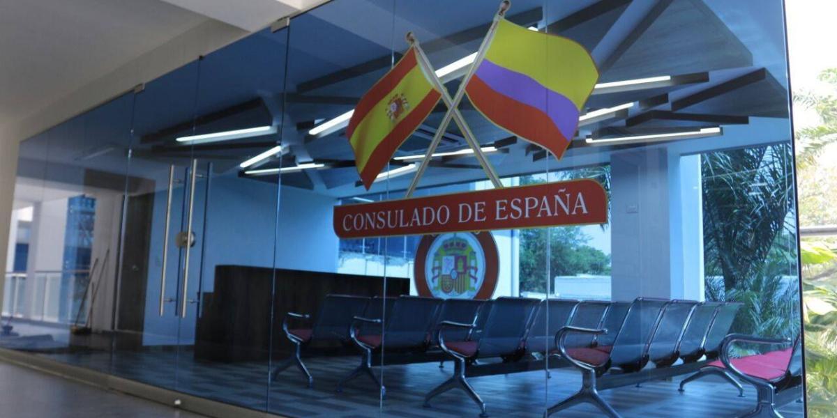 Así luce la oficina del Consulado de España en la Universidad Santiago de Cali.