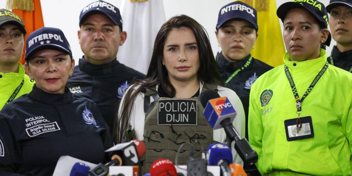 Aida Merlano en rueda de prensa tras su llegada al país.