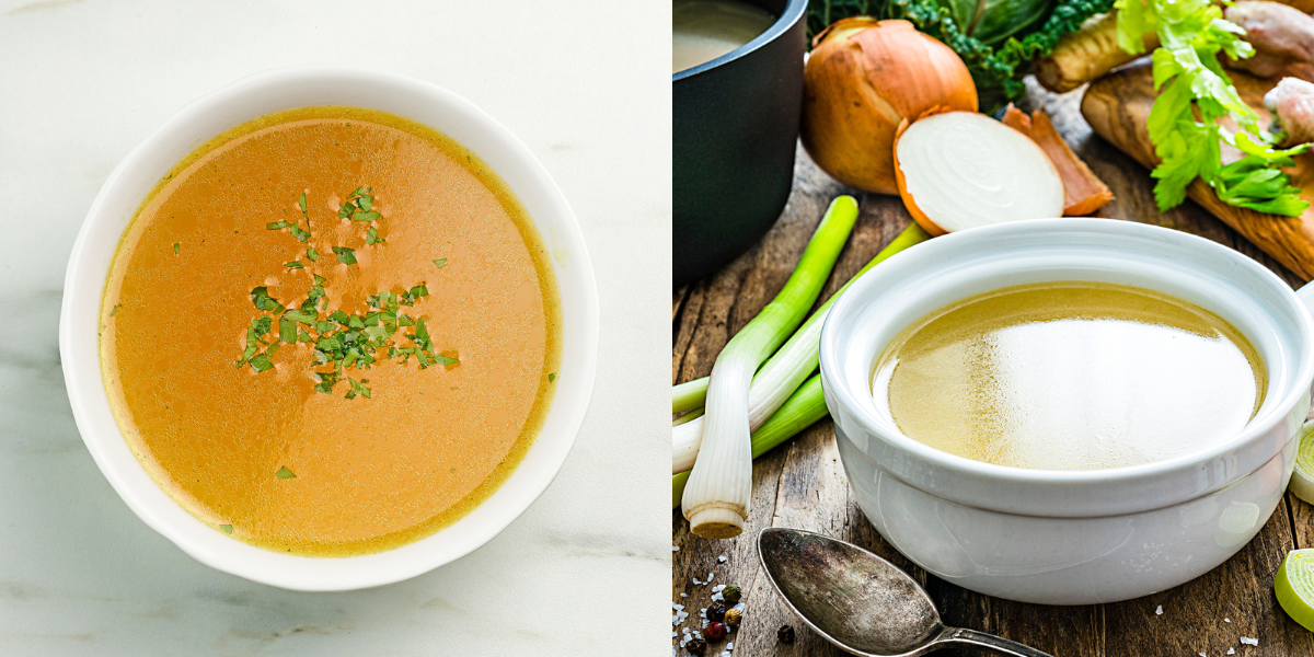 el caldo de pollo en la nevera