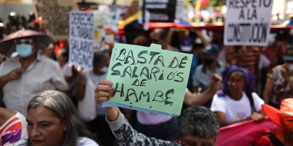 Trabajadores exigen reivindicaciones en Venezuela.