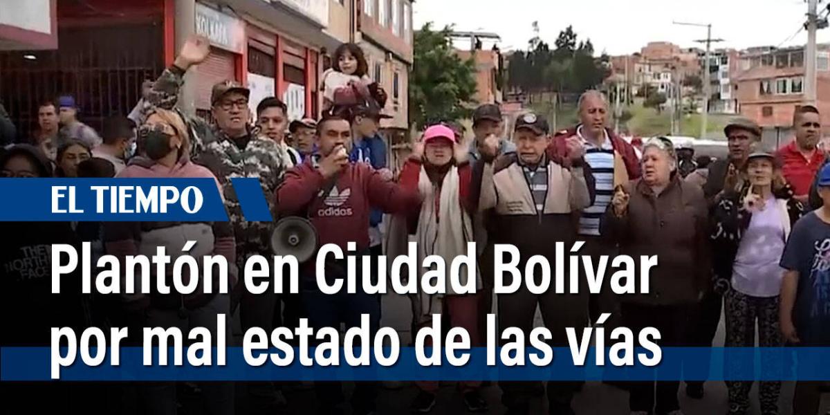 Comunidad de Ciudad Bolívar, en Bogotá, hace plantón por mal estado de vías