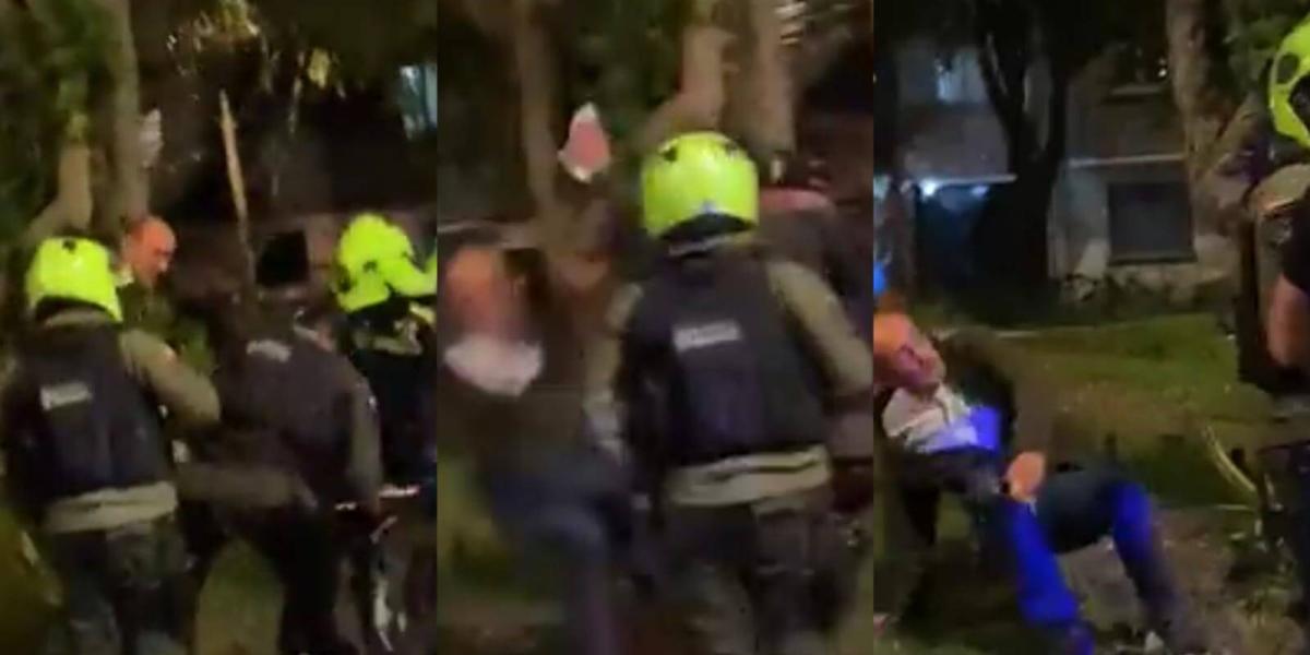 Video de policía que empuja y agrede a adulto mayor y joven en ...
