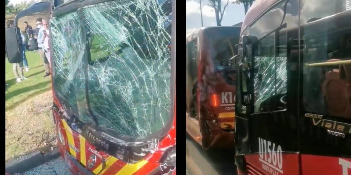Transmilenio video y heridos del choque de buses en Puente Aranda