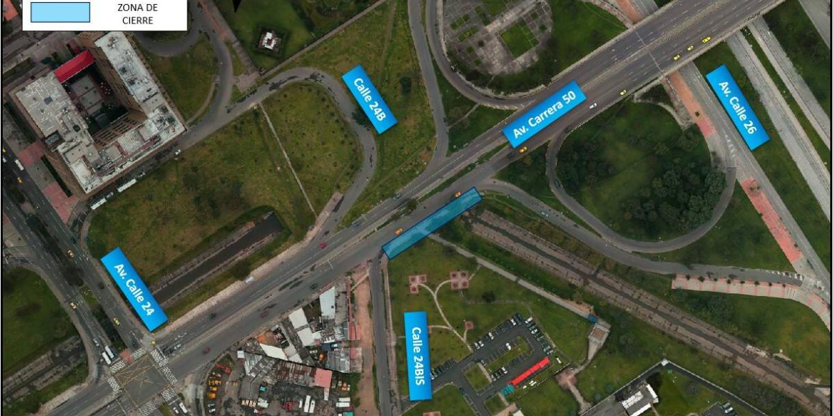 Conozca el cierre de un carril en la Av. Carrera 50 por calle 57B