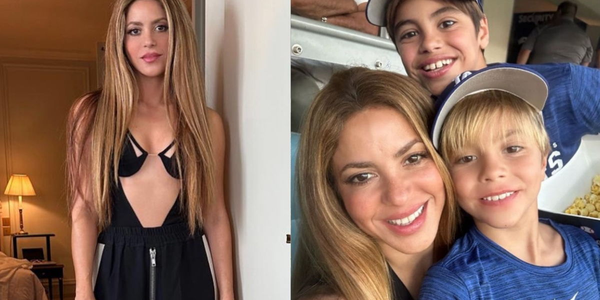Shakira y sus hijos, Milan y Sasha.