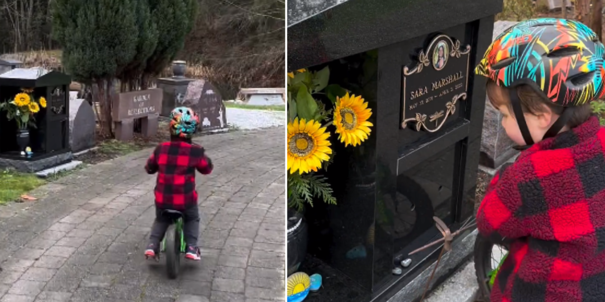 Video niño conmueve las redes al visitar la tumba de su madre 'Hola