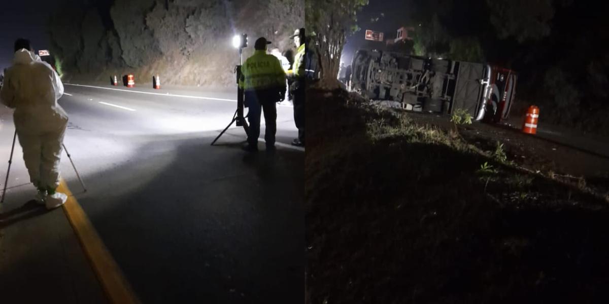 Grave accidente en la vía Bogotá-Tunja: bus se volcó dejando 2 muertos ...