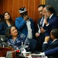 Angélica Lozano y Armando Benedetti en el debate de la reforma laboral en Senado