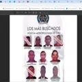 Cartel de los más buscados en Cali.