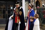 El príncipe Guillermo, a su llegada a la coronación del rey Carlos III y la reina Camila.