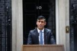 El primer ministro británico, Rishi Sunak, pronuncia un discurso para anunciar la fecha de las próximas elecciones generales del Reino Unido,