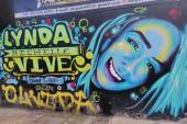 Mural en honor a Lynda Michelle Amaya Buelvas, niña asesinada en el barrio San Bernardo.