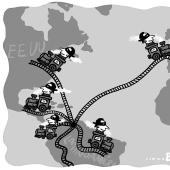 Los rieles del 'Tren de aragua' - Caricatura de Beto Barreto