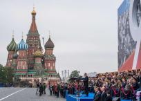 El presidente ruso, Vladimir Putin, dio un discurso durante el Día de la Victoria militar en la Plaza Roja de Moscú.