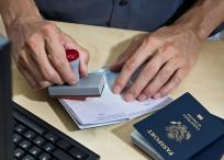 Estación de inspección de pasaporte Estados Unidos frontera seguridad, seguridad nacional, inmigración.