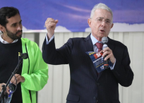 Álvaro Uribe en el lanzamiento de la consulta popular no a las drogas.