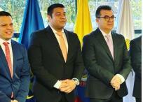 Sneyder Pinilla, jefe de Manejo de Desastres; Víctor Meza, exsubdirector, y Olmedo López, jefe de la entidad.